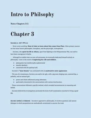 Know  Intro to Philosophy Notes Chapters 3 - 5  thumbnail