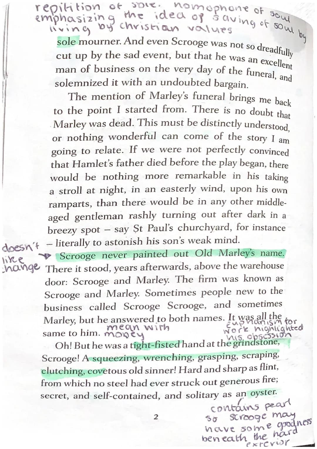 STAVE ONE
Marley's Ghost
for eshadowing
Marley's return
Marley was dead, to begin with. There is no doubt
whatever about that. The register 