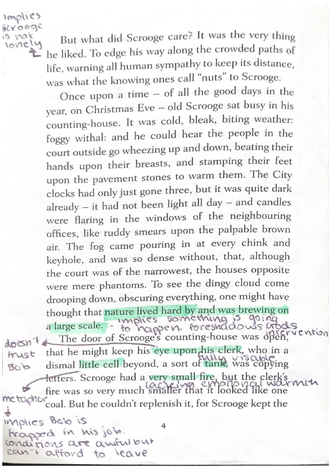 STAVE ONE
Marley's Ghost
for eshadowing
Marley's return
Marley was dead, to begin with. There is no doubt
whatever about that. The register 