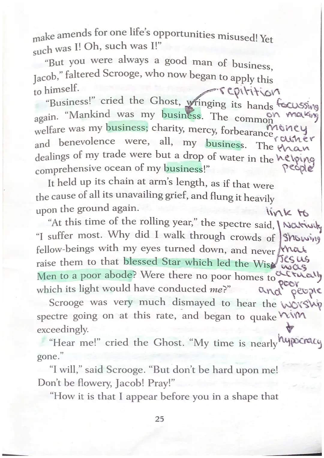 STAVE ONE
Marley's Ghost
for eshadowing
Marley's return
Marley was dead, to begin with. There is no doubt
whatever about that. The register 