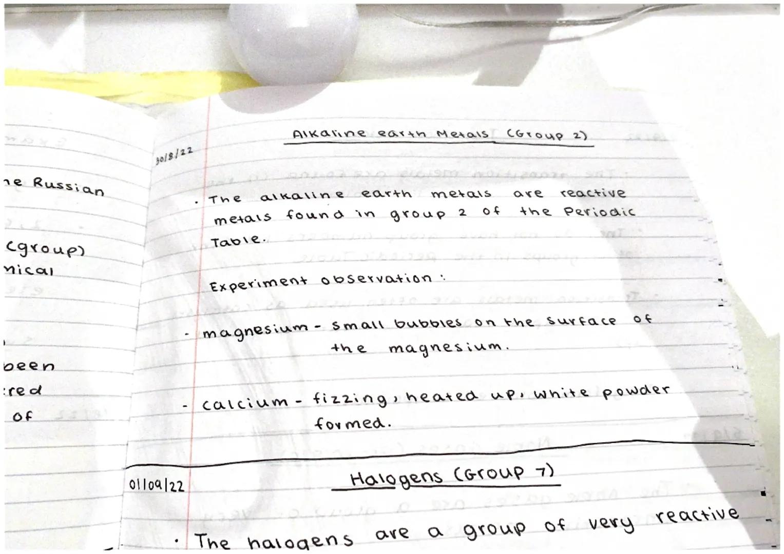 26/8/22
●
·
The periodic Table
devised by the Russian
The periodic table was
chemist Dmitri Mendeleev.
properties.
He placed the elements in