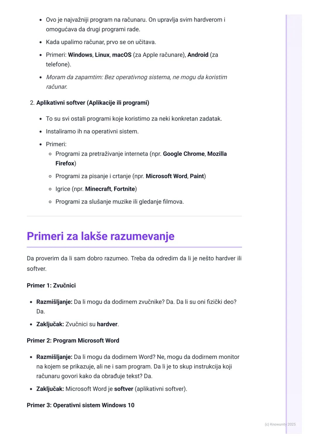 # Glavni delovi računara (hardver i
softver)

Uvod u delove računara

Računar je elektronski uređaj koji obrađuje podatke. Da bi radio, potr