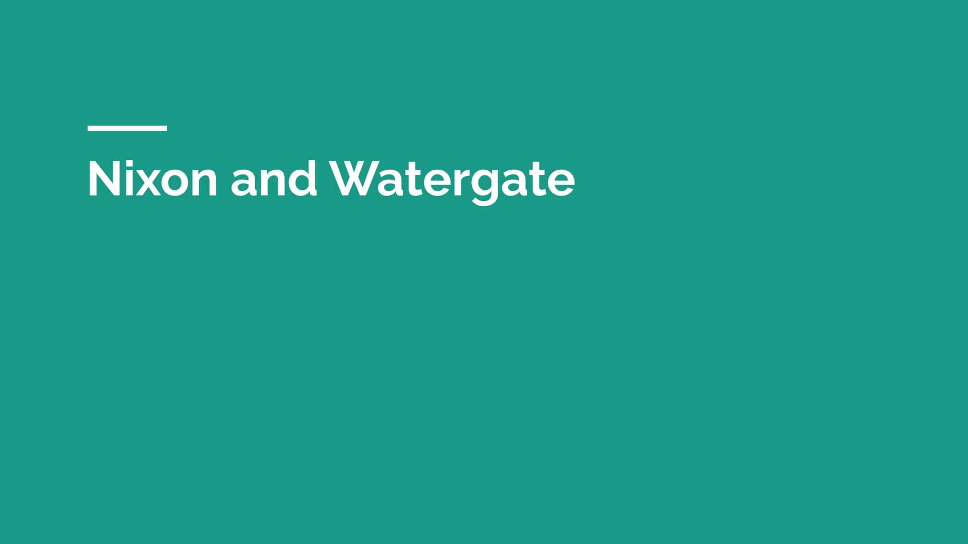 The 1970s Nixon and Watergate Richard Milhous Nixon
In office 1969-1974
Raised in a poor, Quaker family
Born and raised in Southern Californ