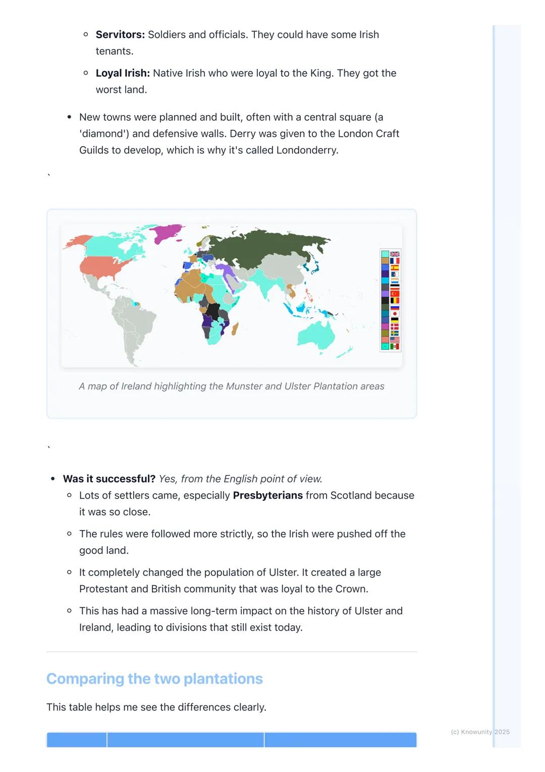 # Key Plantations: Munster and
# Ulster

Introduction to the plantations

The Plantations were when the English rulers took land from the Ir