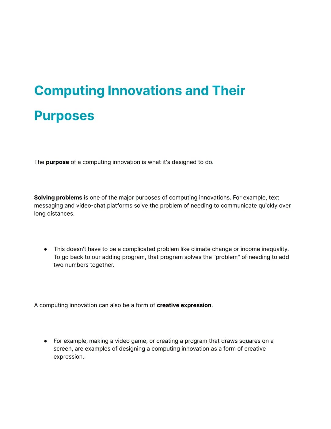 Information from: Fiveable (https://library.fiveable.me/ap-comp-sci-p)
Edited by: Gaby Querino
AP COMPUTER SCIENCE
PRINCIPLES STUDY GUIDE
1.