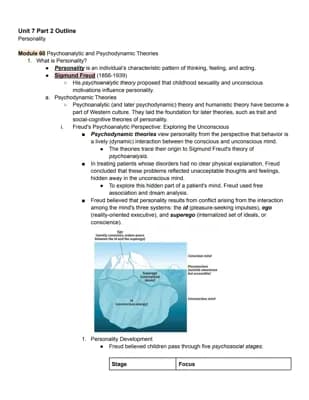 Know Unit 7 Part 2 Outline: Personality thumbnail