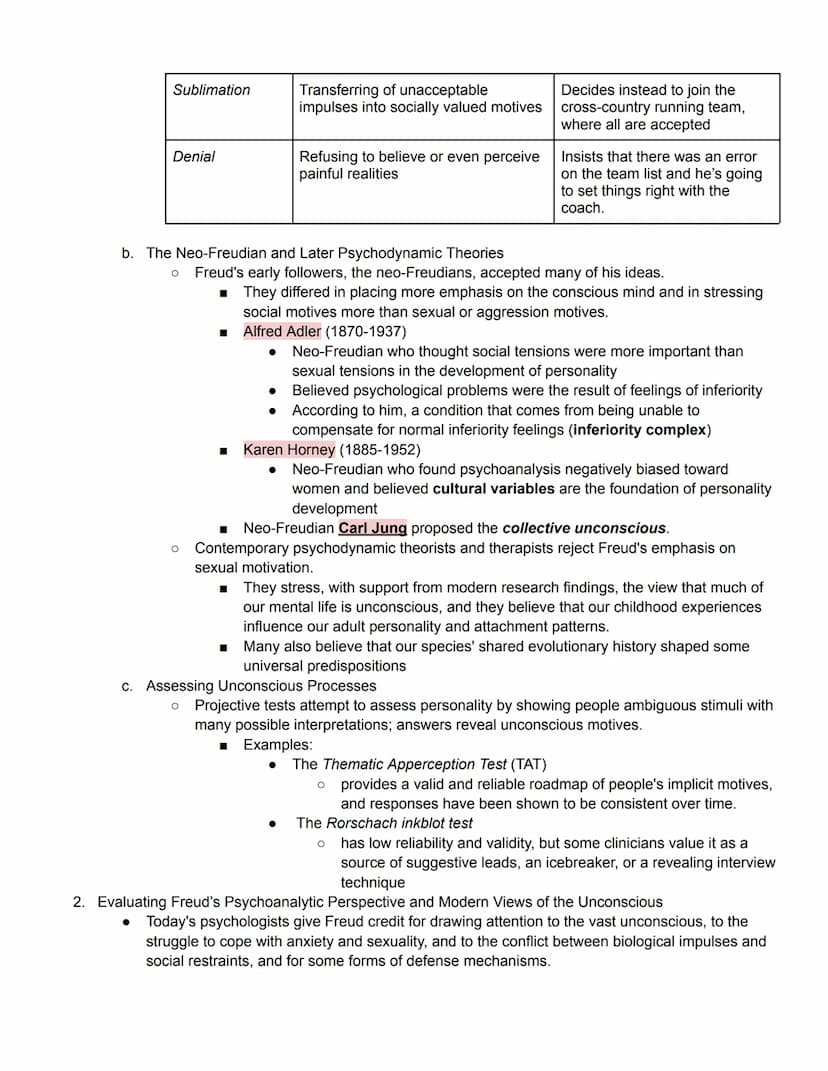Unit 7 Part 2 Outline
Personality
Module 60 Psychoanalytic and Psychodynamic Theories
1. What is Personality?
● Personality is an individual