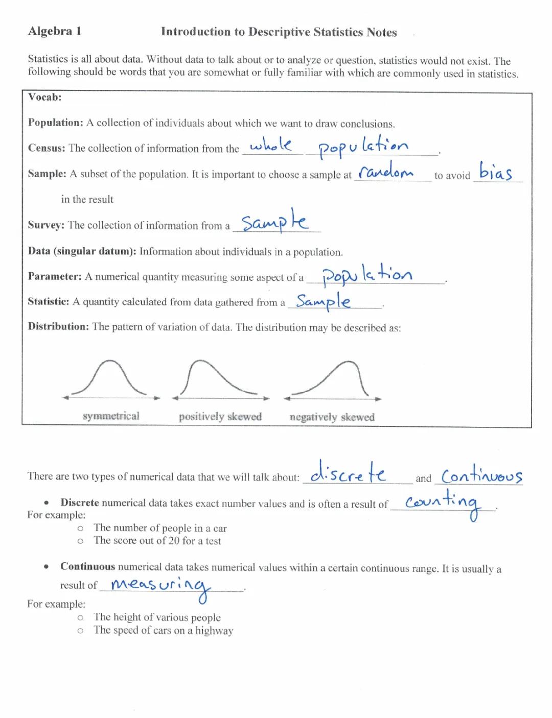 Intro to Descriptive Statistics