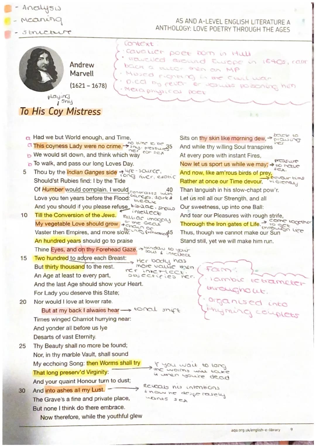 - Meaning
1-Analysis
ABBA
octaue
- structure
Sir Thomas
Wyatt
(1503-1542)
Who so list to hount I knowe
where is an hynde
Bestek
COO
"
Bestet