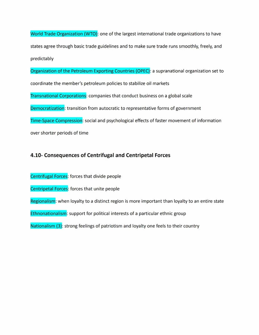 AP Human Geography- Unit 4: Political Patterns & Processes
Vocabulary
Chapter 8- Political Power and Processes
4.1- Intro to Political Geogr