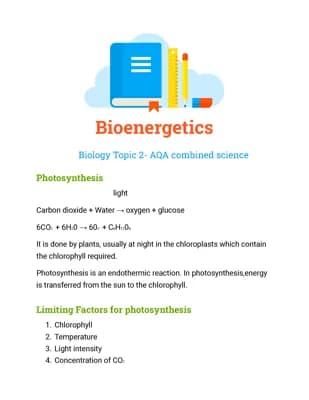 Know Bioenergetics- Biology Topic 4 thumbnail
