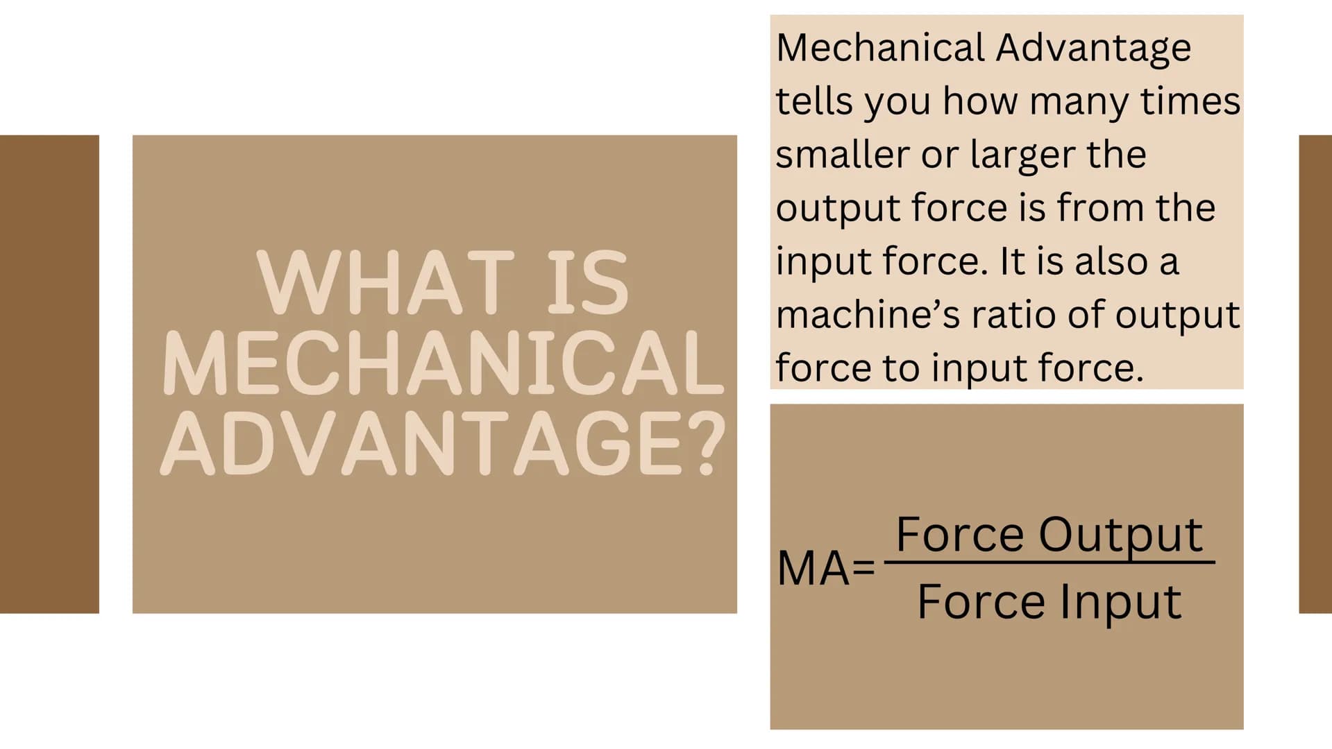 BY: ANSLEY MILLER
SIMPLE
MACHINES A simple machine is a
type of machine that
WHAT IS
A SIMPLE helps make work
MACHINE?
easier by using only

