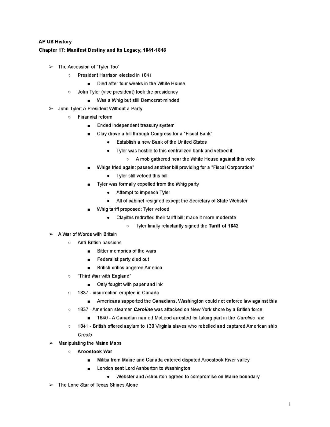 APUSH Chapter 17: Manifest Destiny Notes PDF, Quizlet, and Answers - John Tyler and Chapter 18 American Pageant