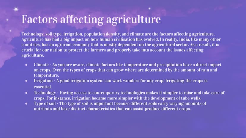 Agriculture Table of contents
01 Definition of Agriculture
02 History
03 Factors affecting agriculture
04 Importance of agriculture
05 Agric