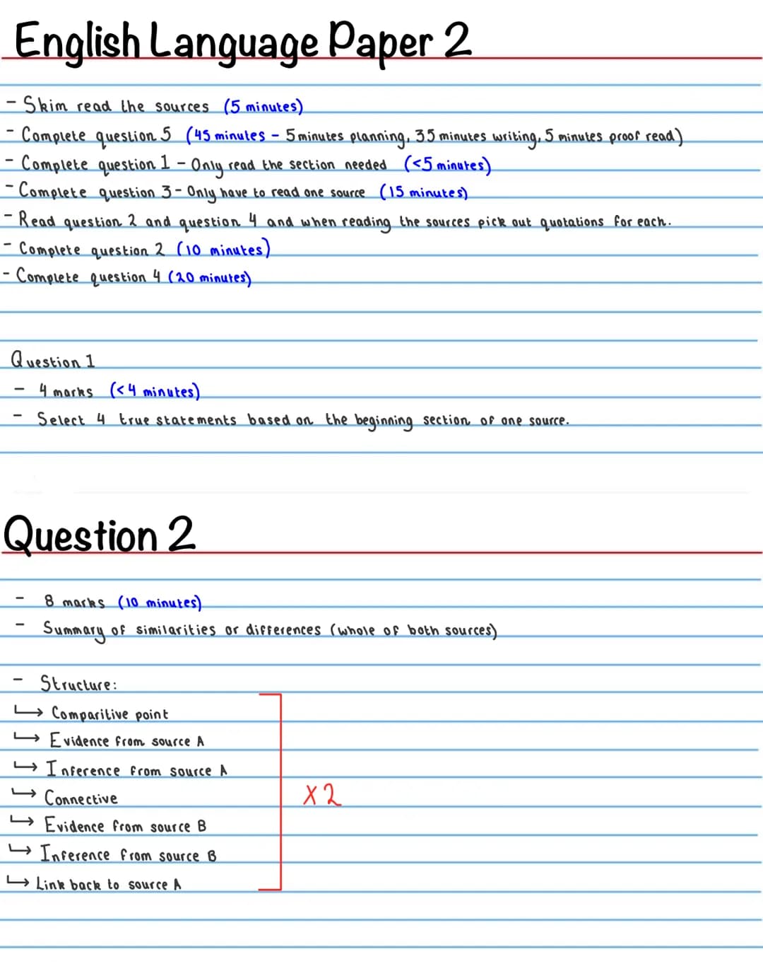 
<h2 id="howtomanageyourtimeefficiently">How to Manage Your Time Efficiently</h2>
<p>When approaching English Language Paper 2, it's importa