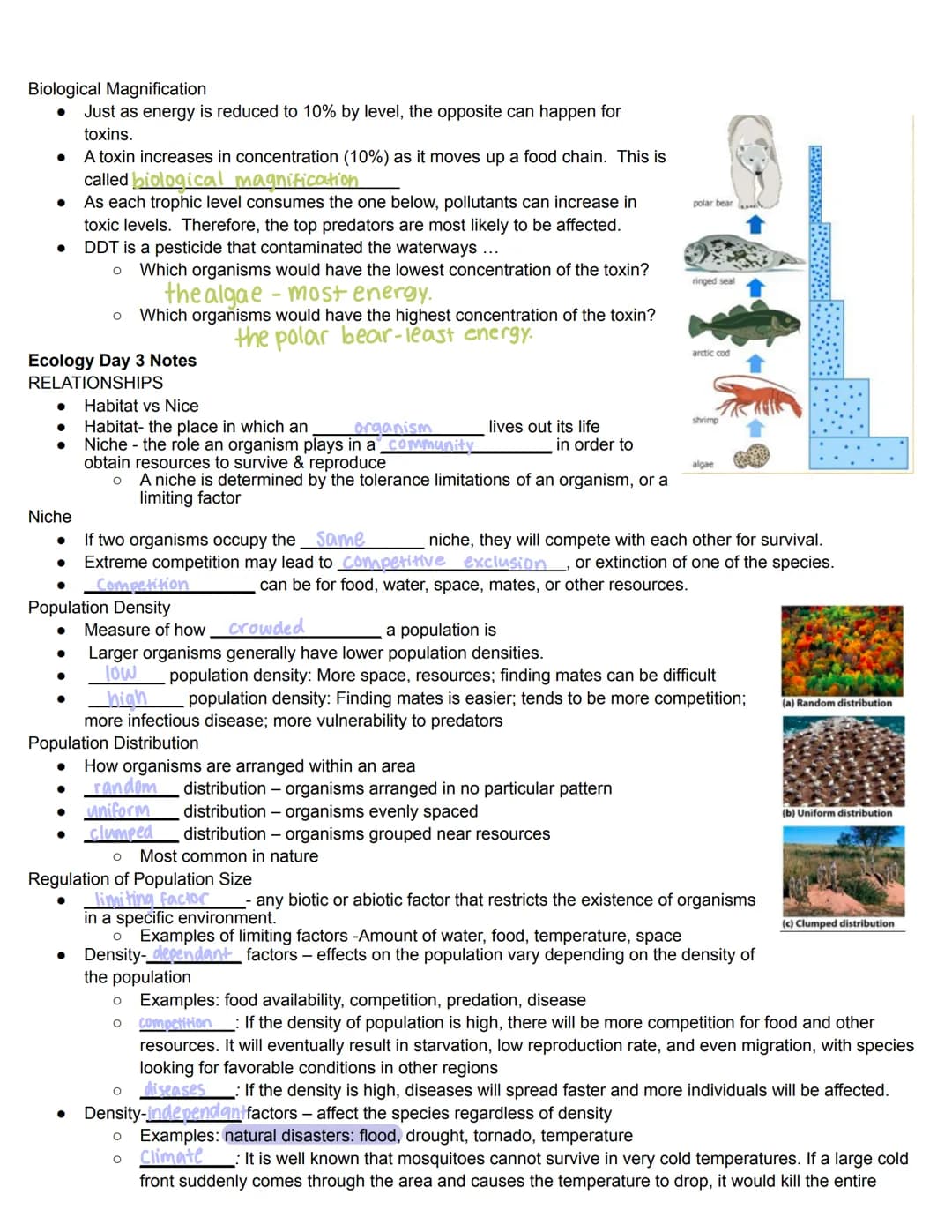 Name: Mai Thy Smith
Ecology Day 1 Notes
●
ecology
What do you mean by environment?
● The environment is made up of two factors:
Biotic facto