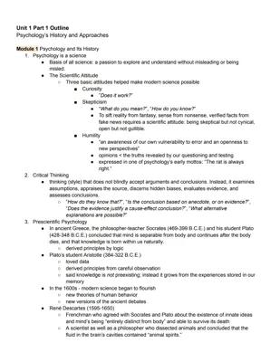 Know Unit 1 Part 1 Outline: Psychology's History and Approaches thumbnail