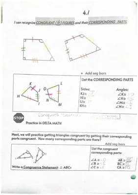 Know Congruent Triangles Practice. thumbnail