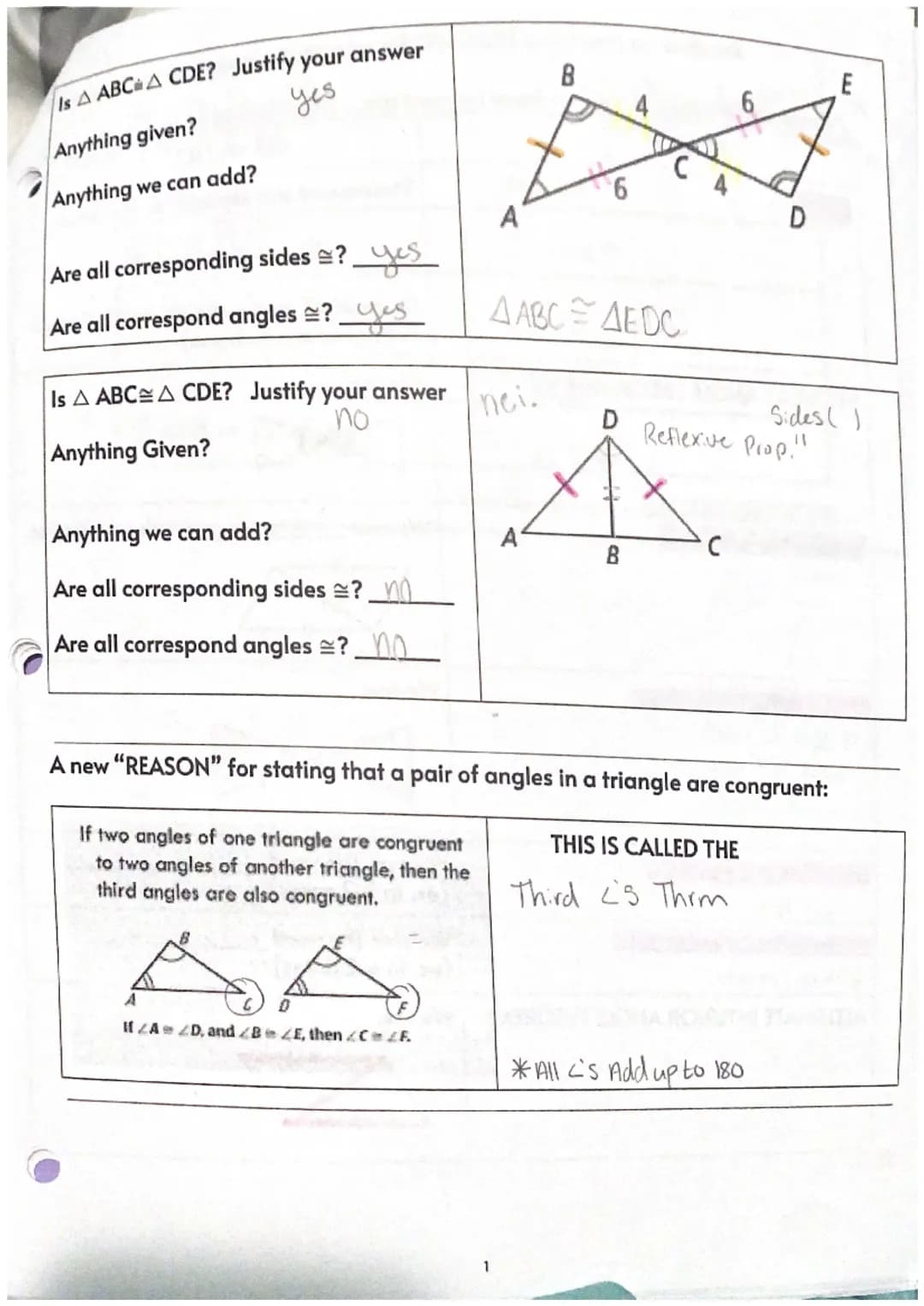 4.1
I can recognize CONGRUENT() FIGURES and their CORRESPONDING PARTS.
H
STOP
H
M
Practice in DELTA MATH
• Add seg bars
List the CORRESPONDI