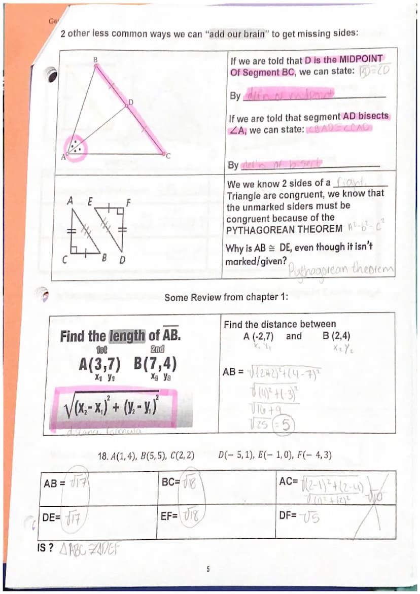 4.1
I can recognize CONGRUENT() FIGURES and their CORRESPONDING PARTS.
H
STOP
H
M
Practice in DELTA MATH
• Add seg bars
List the CORRESPONDI