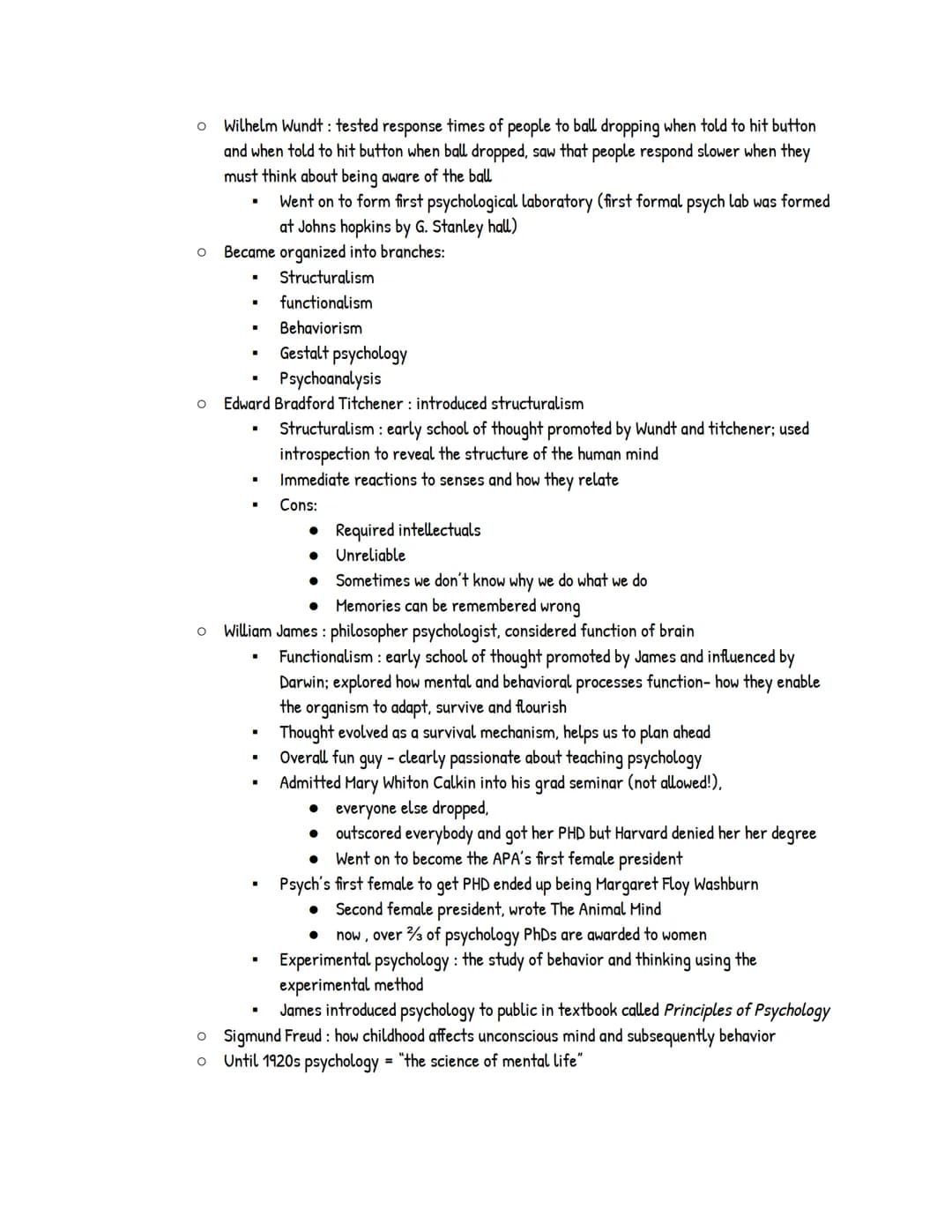 UNIT 1: Psychology's History and Approaches
Module 1: Psychology's History
● Prescientific Psychology
o Psychology's main questions have bee