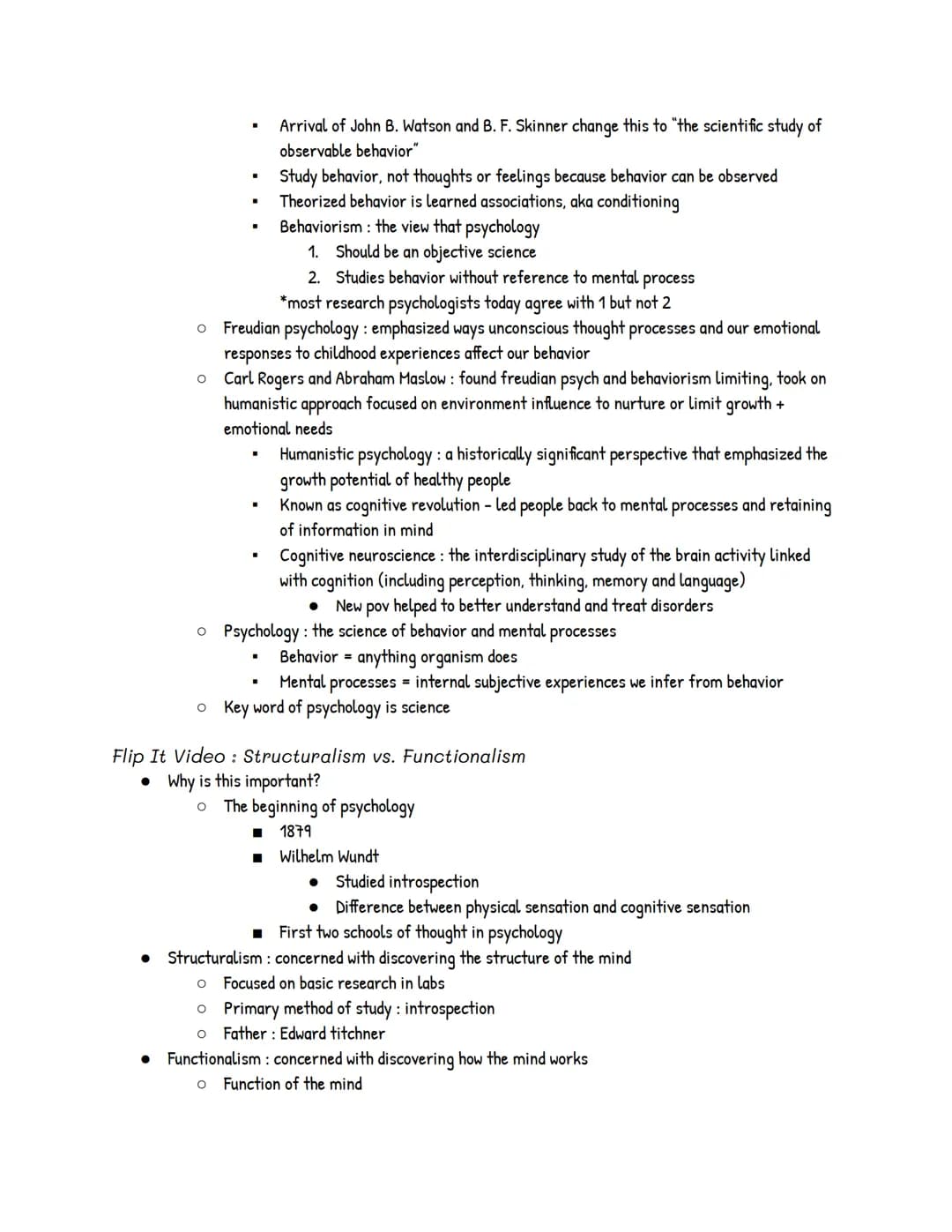 UNIT 1: Psychology's History and Approaches
Module 1: Psychology's History
● Prescientific Psychology
o Psychology's main questions have bee