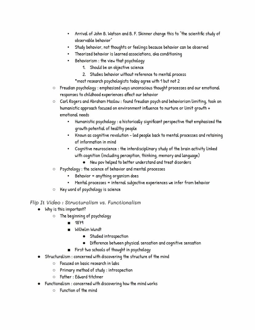 UNIT 1: Psychology's History and Approaches
Module 1: Psychology's History
● Prescientific Psychology
o Psychology's main questions have bee