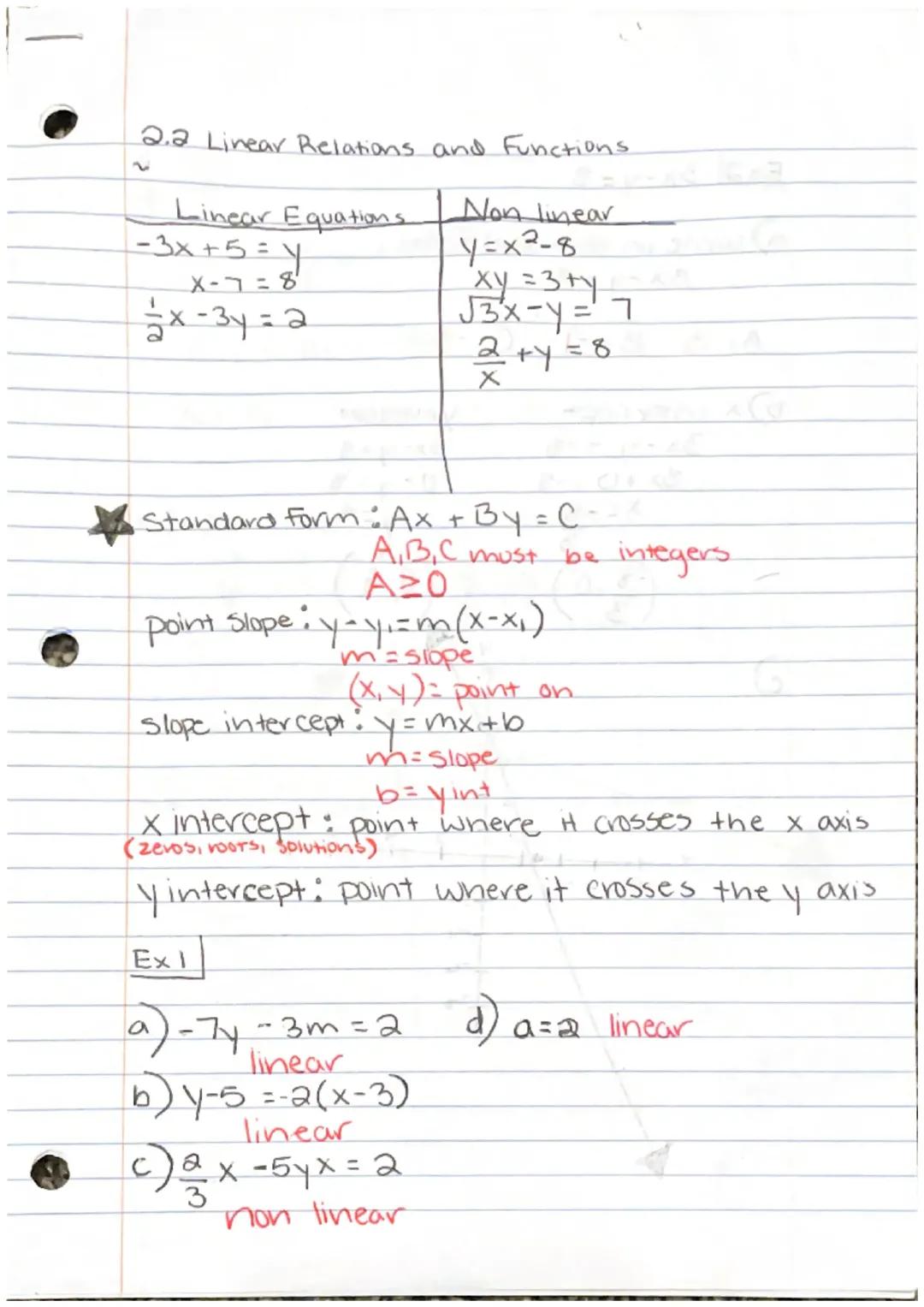Linear Equations and Functions