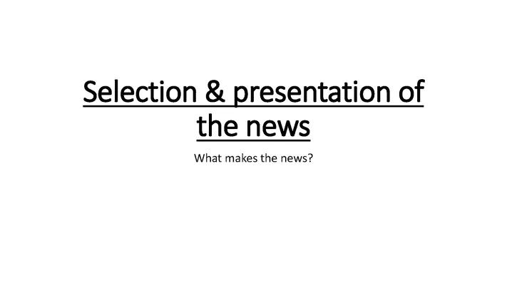 Know Selection & Presentation of the news thumbnail