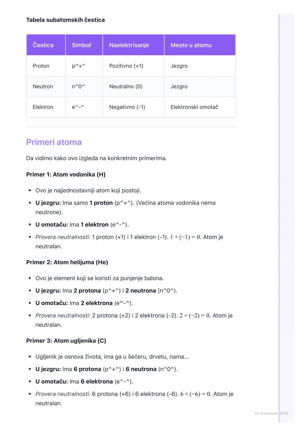 # Atom

Šta je atom?

Sve oko nas, vazduh, voda, sto, pa i mi sami, izgrađeno je od sićušnih čestica.
Te osnovne, najmanje čestice supstance