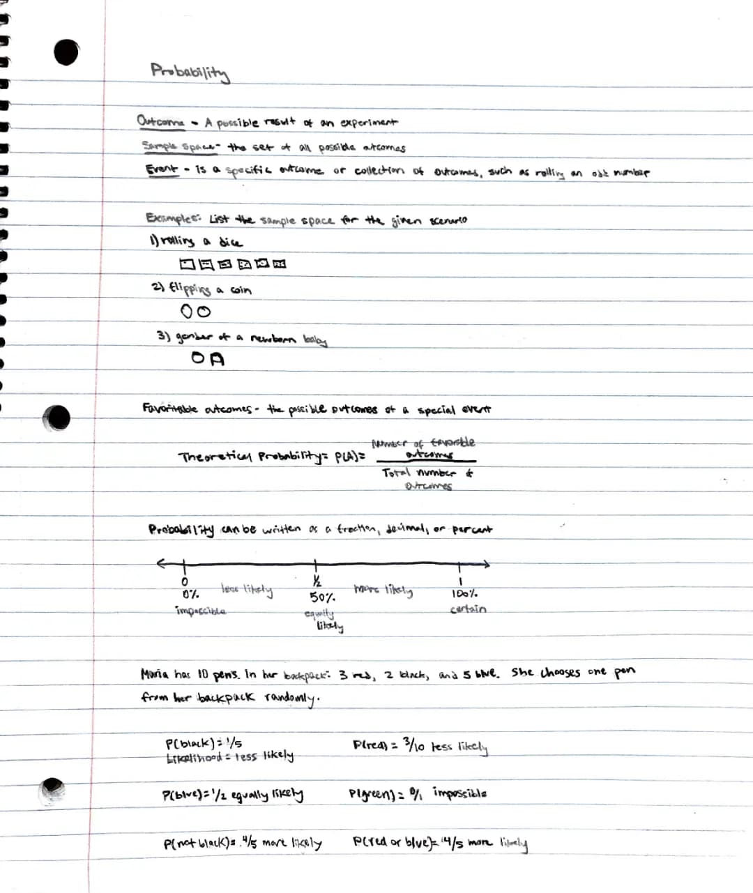 Math 7 | Probability Notes