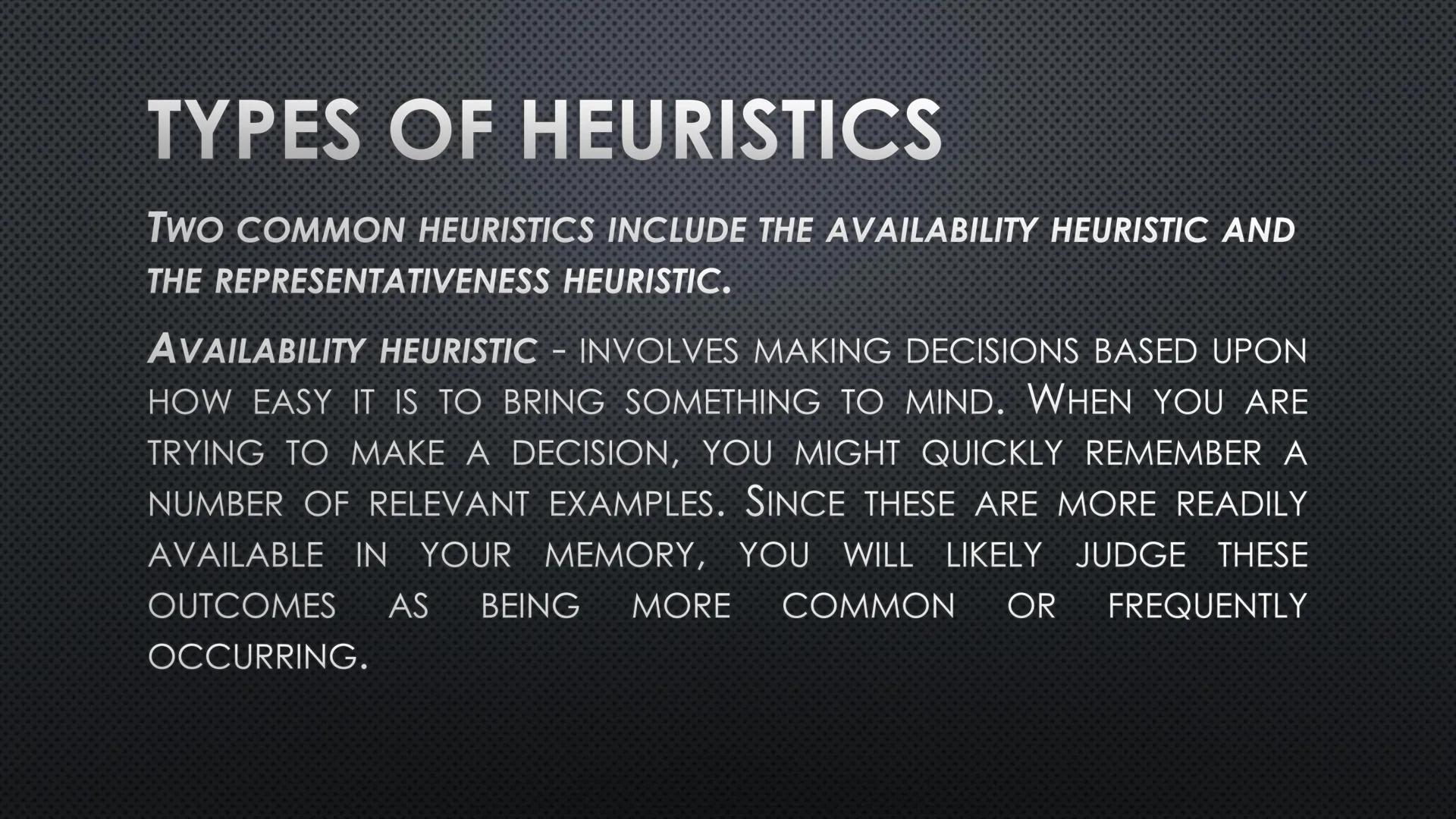 HEURISTICS
ㅠ
O
E
gemo
수
L2
다
문 INTRODUCTION
A HEURISTIC IS A MENTAL SHORTCUT THAT ALLOWS PEOPLE TO SOLVE
PROBLEMS AND MAKE JUDGMENTS QUICKLY