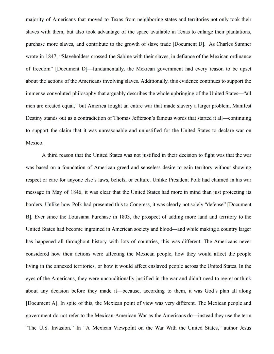 Was the United States Justified in Going to War With Mexico?
Oscar Crimaldi
15 April 2022
Period 8
One hundred and seventy-six years ago, in