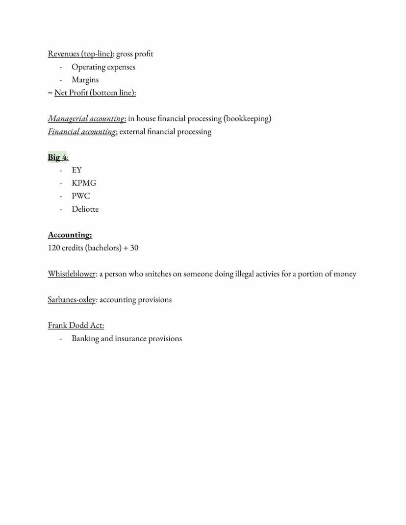 GAAP - generally accepted accounting principles (government required)
Non GAAP-company pulls out undesired info (report to shareholders)
10-