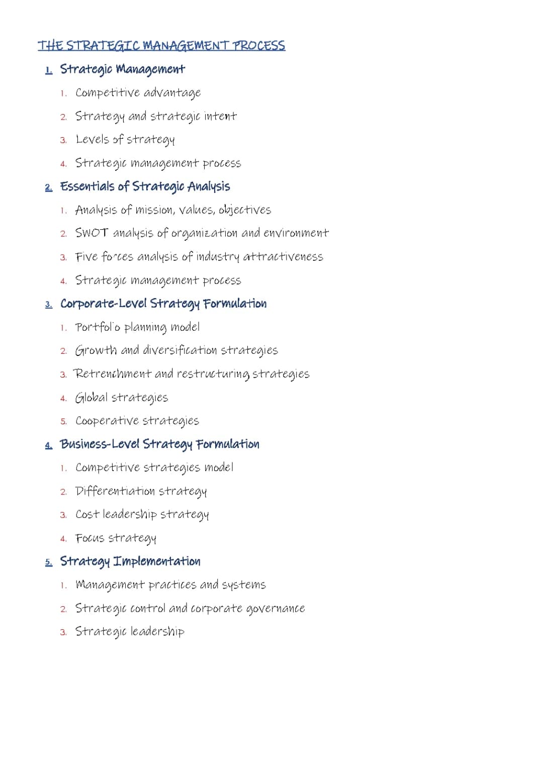 The Strategic Management (Notes)