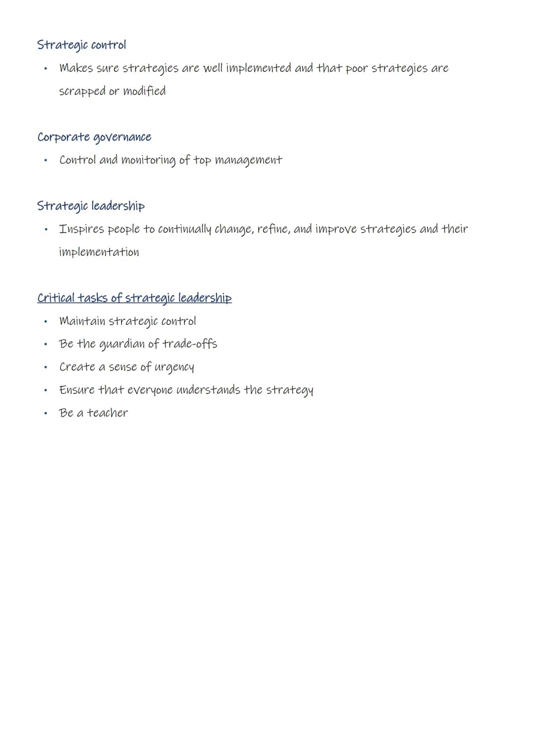THE STRATEGIC MANAGEMENT PROCESS
1. Strategic Management
1. Competitive advantage
2. Strategy and strategic intent
3. Levels of strategy
4. 