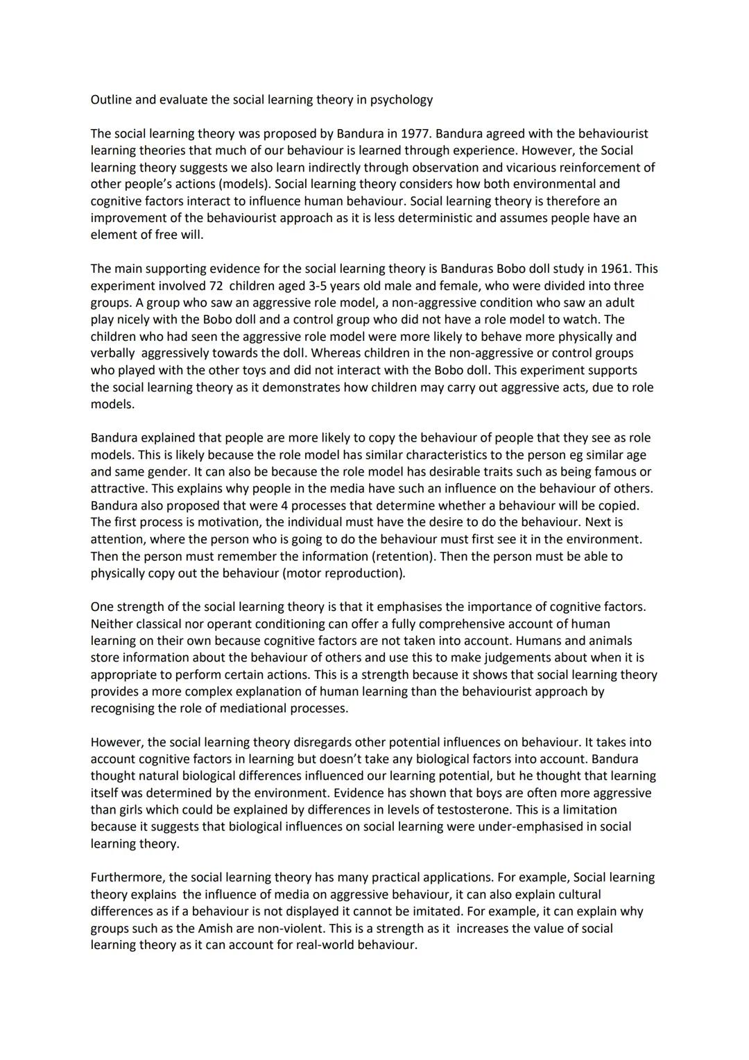 social learning theory essay 