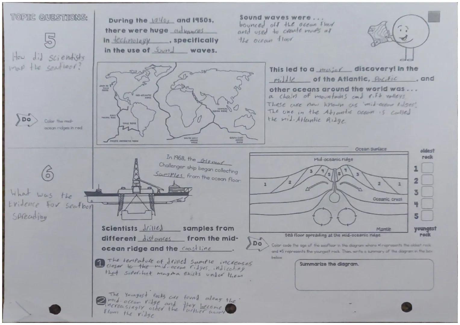 Name:
CONTINENTAL DRIFT
& SEAFLOOR SPREADING
ESSENTIAL
QUESTION:
What evidence helped to form theories about
how Earth's surface has changed