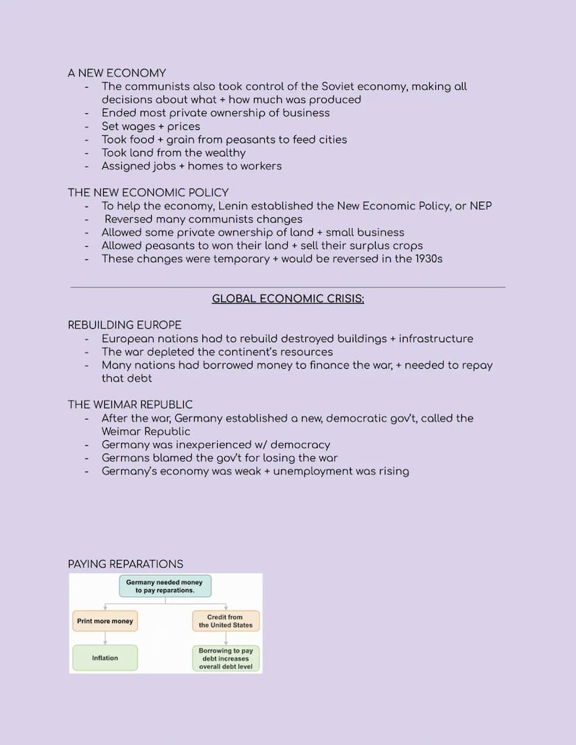 UNIT 3: THE INTERWAR YEARS AND WORLD WAR II
LIFE IN RUSSIA
Autocratic monarchy
Agricultural economy
-
THE REVOLUTION IN RUSSIA:
Low standard