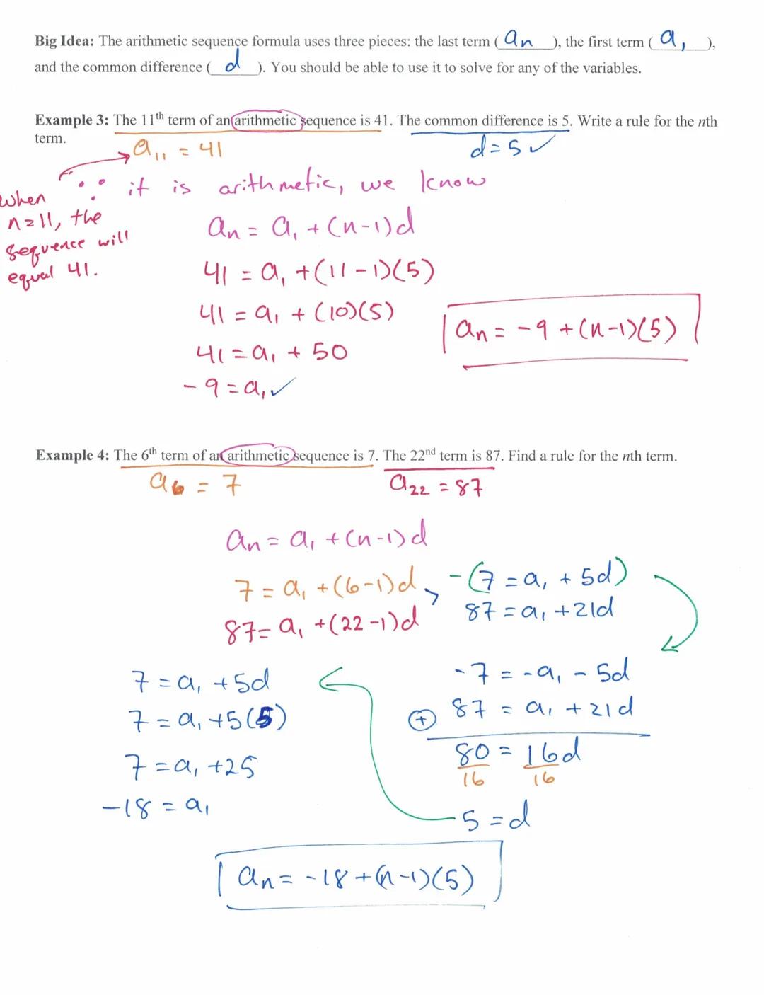 Algebra 1
Big Idea: An easy way to create a sequence is to repeatedly
e.g.
وله
a₂-a₁ =
7. 12/²
+5
az-a₂ =
·6, -13, 201
-7
Sequences that fol