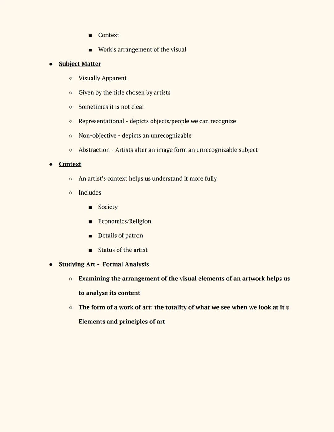 Arts Appreciation
Notes
Introduction: What Is Art
Art can be made from almost anything!!
Art communicates sensations ideas and emotions by v