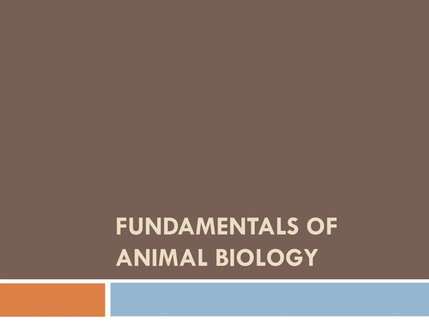 FUNDAMENTALS OF
ANIMAL BIOLOGY Zoology
The scientific study of animal life
Attempt to solve the mysteries of animal life and its
origin.
- d