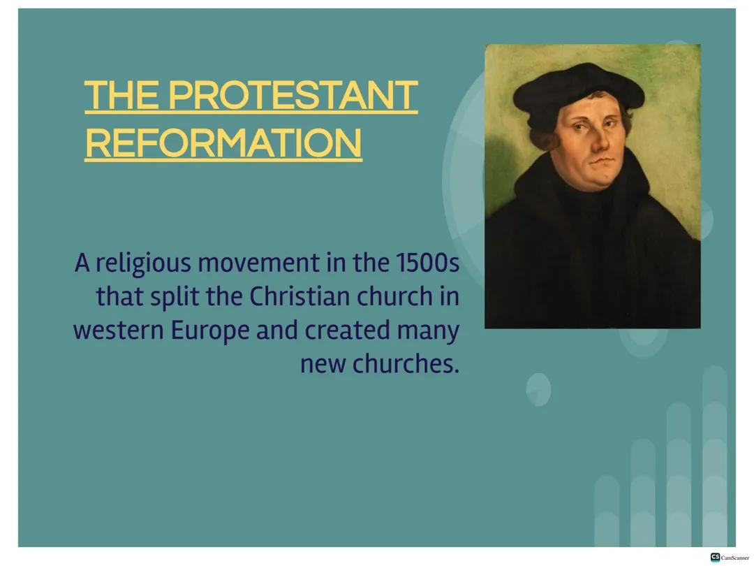 The birth of Protestantism and Catholic Reformation