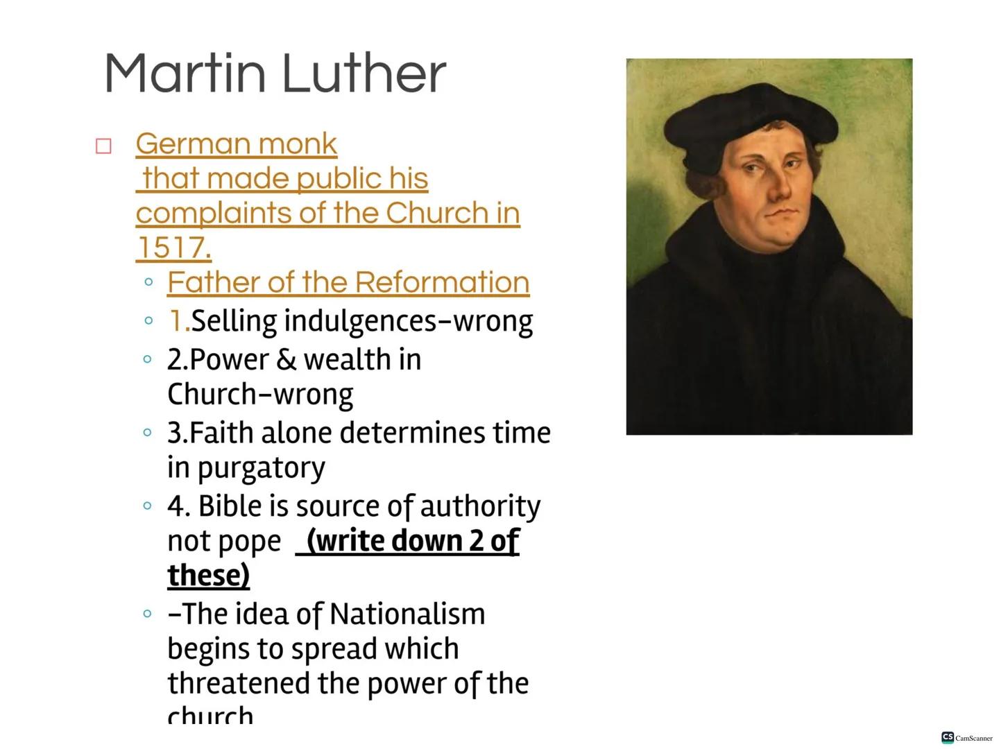 THE PROTESTANT
REFORMATION
A religious movement in the 1500s
that split the Christian church in
western Europe and created many
new churches