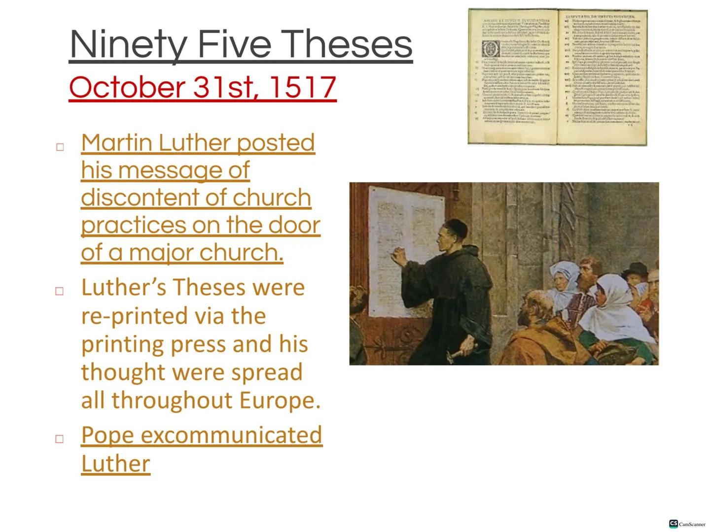THE PROTESTANT
REFORMATION
A religious movement in the 1500s
that split the Christian church in
western Europe and created many
new churches