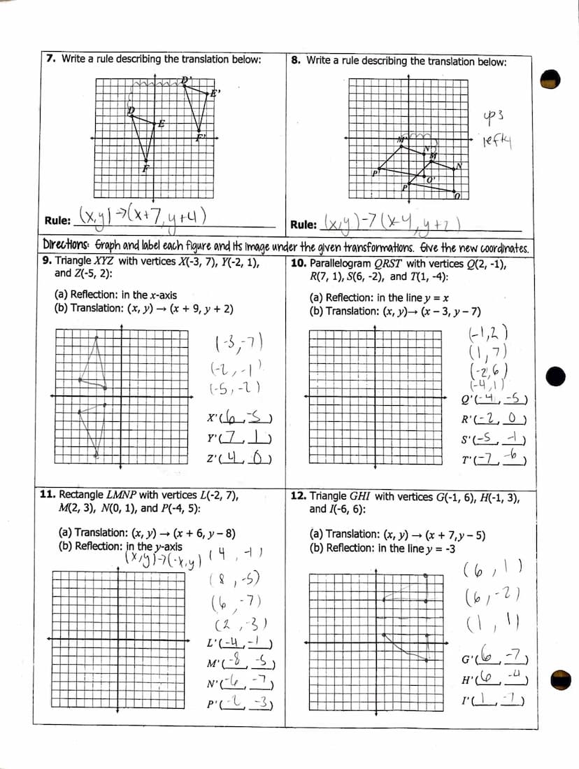 Name:
Topic:
Main Ideas/Questions
Translation
Notes
• To vertically and/or horizontally Shift
• Symbolic Form: (x,y)-7(x+h,
بطته
nyik
repres