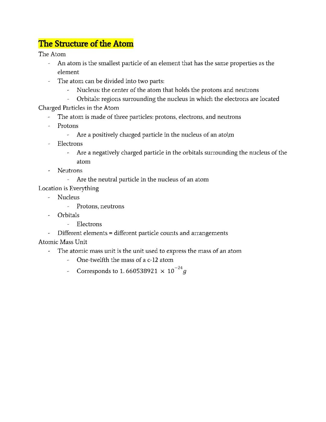 The Structure of the Atom