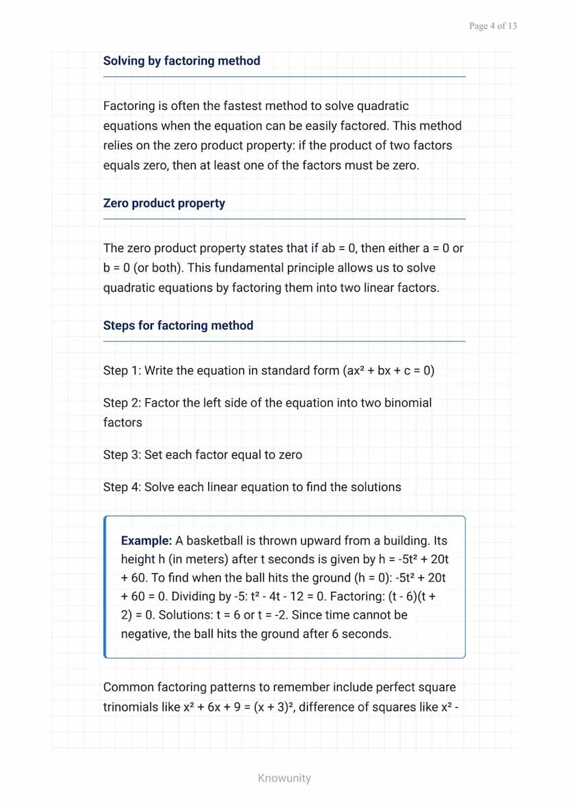 Quadratic equations and functions: Three solving methods
Master factoring, quadratic formula, and
completing the square methods
What you wil