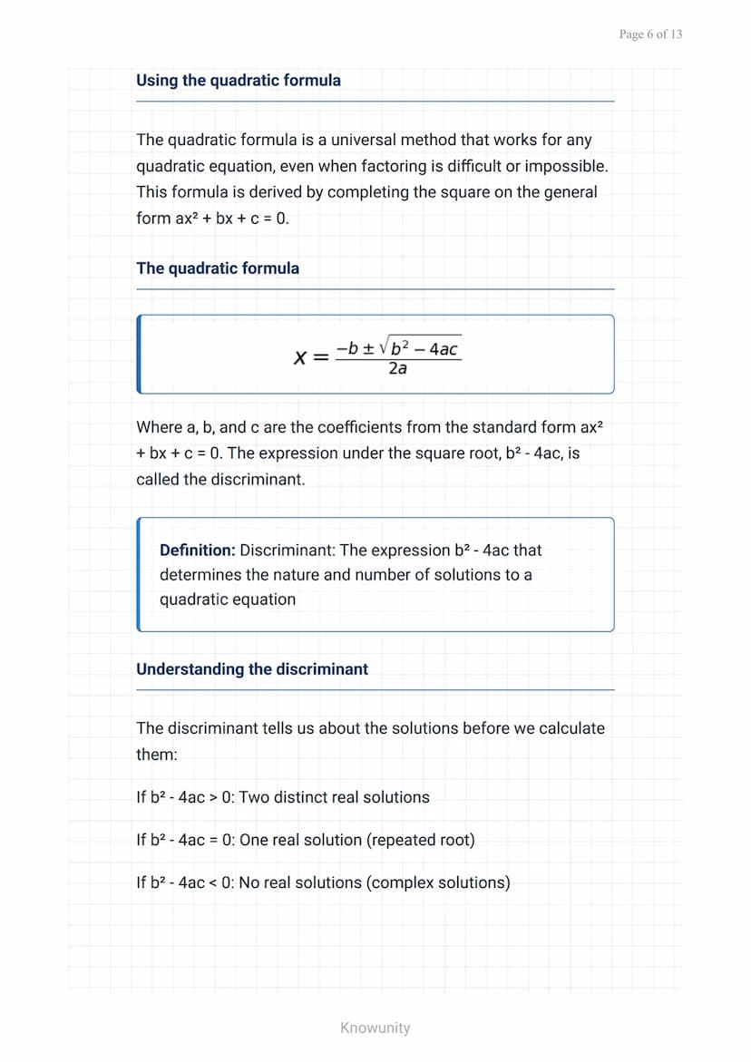 Quadratic equations and functions: Three solving methods
Master factoring, quadratic formula, and
completing the square methods
What you wil