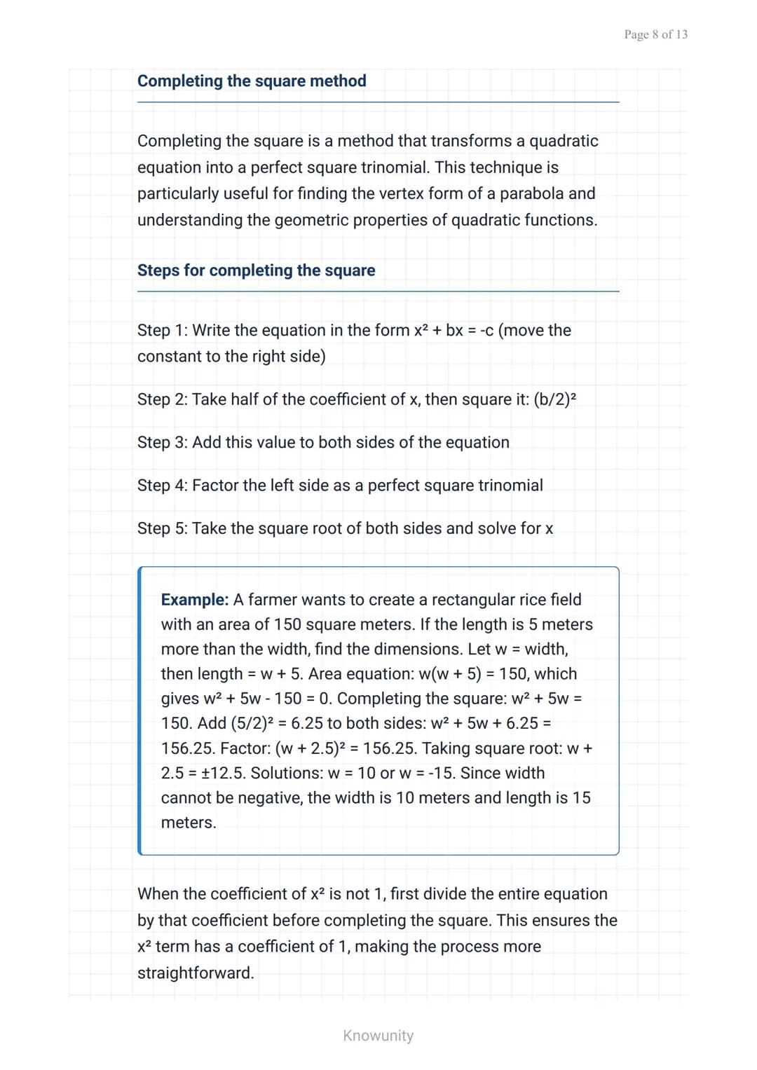 Quadratic equations and functions: Three solving methods
Master factoring, quadratic formula, and
completing the square methods
What you wil